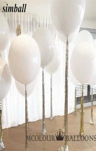 10pcs 36 cali 90 cm duże białe balon lateksowe balony ślubne dekoracja nadmuchiwane heelowe kulki powietrzne wszystkiego najlepszego z okazji urodzin balony s4207714