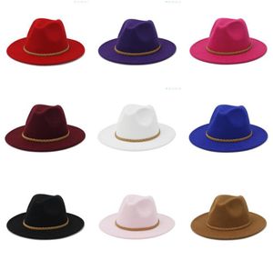 Jazz Formal Hat Panama Cap Man Woman Fedora Hats Winter Wide Brim Caps Mężczyźni Kobiet Trilby Chapau Famel Lady Fashion Accessori1901178