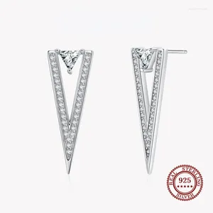 Orecchini per borchie S925 Anello d'orecchio d'argento Triangolo invertito Diamond Full Personalizzato Fashi