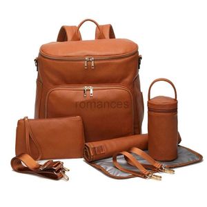 Sagni per pannolini zaino in pelle PU Viaggio di grande capacità Travel Carry Maternity Troller Organizzatore Movimentazione del pannolino D240430