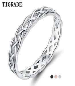 Tigrade 925 Sterling Silver Ring Women Celtic Knot Eternity Wedding Band High Polish Classic Stapble Simple Rings1569531