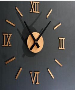 Римские цифры 3D Watch Акриловые зеркальные цифровые настенные часы для гостиной современный дизайн DIY Home Decor2867978