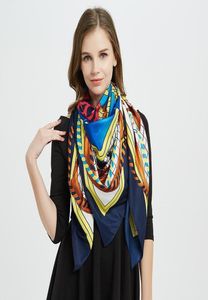 Halsdukar toppklass Silk halsduk sjal lyx balett flicka tryck röd svart marin blå brun mode foulard för kvinnor wraps 130130cm9019247