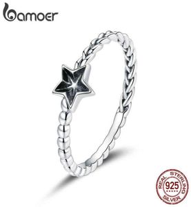 Bamoer 925 Sterling Star Finger For Women Lśniące uszy pszenicy Wedding Pierścionki Zespół Silver Fine Xmas Jewelry BSR1604183429