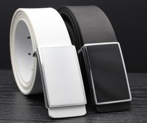 Stylish White and Black Leather Strap Man Korean Edition Trendy Youth Simple and Smooth Casual Belt Male 2181720