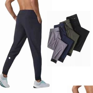 Mens Pants ll Men Yoga Designer Clothes Outfit Sport Quick Dry Dstring Gym Pockets Sweatpants Byxor Casual Elastic Midje 1ihk för W DHET1