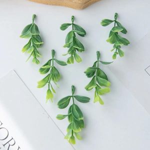 Decorative Flowers 50pcs Artificial Plant Leaves S High Quality Christmas Party Home Wedding Wreath Wall Garden Decoration Diy Gift Holiday