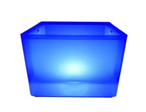 Wiadra i chłodnicy wiadra LED RGB Kolor podwójny warstwowy kwadratowy bar piwo Zmiana trwałego wina 35 l for8965220