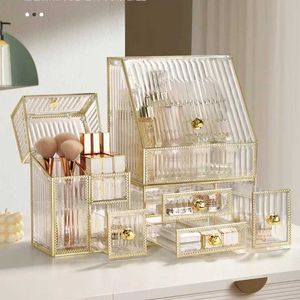 Cosmetic Organizer Acrylic makeup organizer box Crystal cosmetics storage rack Waterproof and dustproof lipstick Brush jewelry skin care organization Q240429