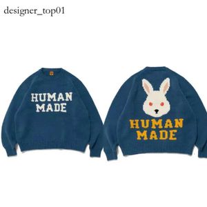 Human Made Brand Designer Hoodie Men's Sweaters Overized Human Make Sweaters Men's Women's 1 1 Rabbit Jacquard Wool Sticked Pullovers Human Made Hoodie 2989