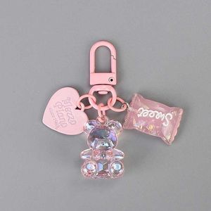 Tornari percorsi Bling Heart Animal Candy Keyching Custice Creative Package per amici e amanti Accessori per le chiavi per cuffie per auto Q240429