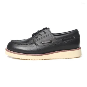 Casual Shoes Zapatos Para Hombre Black Brown Men klär formell äkta läder handgjorda båtar för loafers platt andas