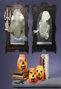 Призрак для вечеринки в зеркале Хэллоуин Смоля светила из жутких стеновых скульптур Рамовые украшения семейная спальня дома de5914006