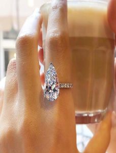 Wedding Rings Ramos Pear Shape Crystal Cubic Zircon Women Band Jewelry Gorgeous Anniversary Gift Dazzling Female Accessories7190734