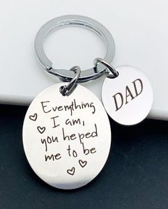 Keychains DoraDeer Alloy Key Chain Men DAD Everything Iam Holder Creative Letter Color Ring Pendant For Father Day Gifts5590443