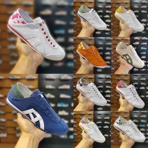 디자이너 Onitsuka Tiger 캐주얼 신발 멕시코 남녀 핑크색 흰색 흰색 붉은 녹색 노란색 야외 스포츠 신발 운동화 트레이너 36-44