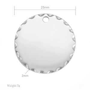 MYLONGINGCHARM 25pcs/lot Custom your design or words for free 25mm Round Disc Bracelet Charms with hammered Fringe Hole 1.2mm 240424