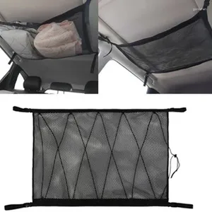 Storage Bags Car Roof Organizer Automotive Ceiling Cargo Net Pocket Mesh Bag Adjustable Suspended Luggage