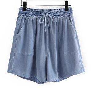 Plus -storlek kvinnor shorts 2023 Sommarmode breda benbottnar lösa lyocellbyxor överdimensionerade kurvkläder T74902 240420