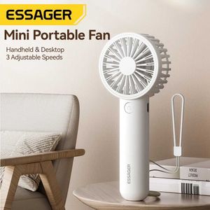 Ylm0 Fan elettrici Essager Vel portatile USB Mini Small Handhell Portable Fan Desktop Office Small Pocket Fan Air Refrigeratore Air Outdoor Vans D240429