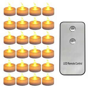 Pack med 14 fjärrkontroll Jultejus med CR2032 Batterier Flamelfritt batteri Halloween Led Fake Electronic Candles 240416