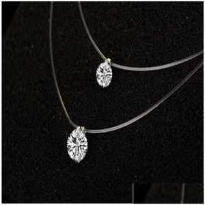 Collane a pendente solitaire moissanite diamond real 925 sterling sier fascino festa collana per le donne per donne drop dhy3r