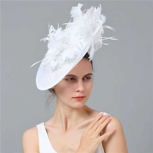 قبعات واسعة الحافة دلو القبعات النساء قبعات millinery القبعات السحر Sinamay Derby Kentucky Caps الزفاف متزوجة أغطية أنيقة للمناسبة Y240426