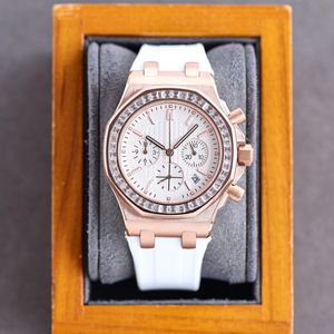 여성 시계 쿼츠 타이밍 운동 디자이너 시계 37mm 사파이어 케이스 다이아몬드 손목 시계 Montre de Luxe Gifts