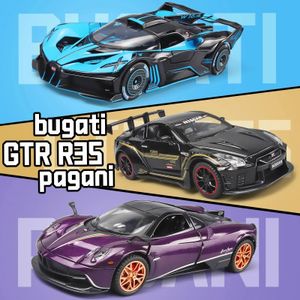 1 32 Toy Lambo Pagani Huayra Metal Model Car with Light and Sound Count Back Toy Car dla chłopców w wieku 3 lat 240409