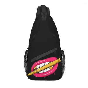 Backpack Custom Fashion Sexy Lips Sling Bags Men Cool Shoulder Crossbody Chest Traveling Daypack