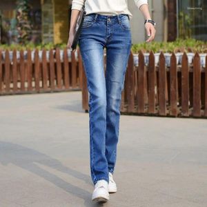 Jeans femminile ad alta vita cotone casual cotone magro pantaloni a matita a tutta lunghezza Office Lady Brief di grandi dimensioni denim