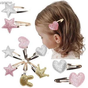 Accessori per capelli NCMAMA 6pcs/set di clip scintillanti argento adatto per le bambine a scatto bucket mini caramella simpatica wx