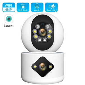 Câmera Wi -Fi Dual Câmera de 4MP Dual Screen Monitor de bebê Rastreamento automático AI Detecção humana Home Indoor Home Secuiryt CCTV Videoveilância de vídeo 240430
