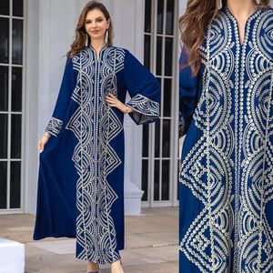 Ethnische Kleidung Middle East Islamic Women's Evening Dress Muslim Robe Paillette Sticked Abaya Dubai Großhandel