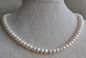 Oryginalny Pearl Jewellery17 cala biały kolor prawdziwy naszyjnik z perłami słodkowodnej 95105 mm duży rozmiar kobiety biżuterii 9889100