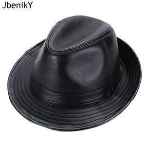 Män verkliga äkta fårskinn läder cowboy hattar modestil verklig naturläder cap hatt försäljning verkliga fårläder mössor 240428