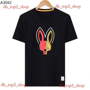 Psychological Bunny Mens Womens Rabbit Men camisa Designer de moda Tshirt Casal de manga curta Man Tops Bad Bunny Psyco Bunny 9432