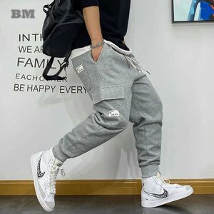 Erkek pantolon Kore moda hip-hop gevşek çift spor pantolon harajuku harem spor jogging pantolon sokak giyim büyük boy jogger erkek giyim