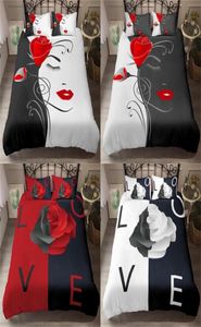 Homesky Rose Flower Beddings Sets 23 PCs King Queen Tamanhos Bela Woman Woman Duvet Set Print Print Comforter Sets Sets de cama de cama de cama 20116869334