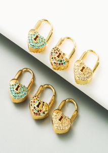 Utsökta zirkonhjärtformade låsörhängen för kvinnliga romantiska gåvor 2020 Nya söta flickor9020503
