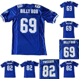 Jam Mens 69 Billy Bob 82 Charlie Tweeder West Canaan Coyotes Varsity Blue Movie 100% Ed Football Jerseys