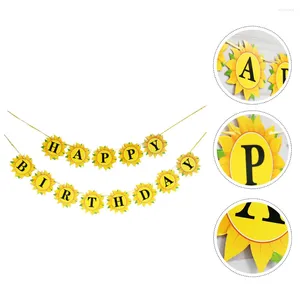 Party Decoration Banner for Birthday Garland Happy Decorations Supplies Sunflower Fishtail