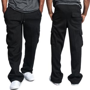 Bolsos de carga de novos homens calças de moletom casual de calça solta cor macia para esportes pantalones 235s