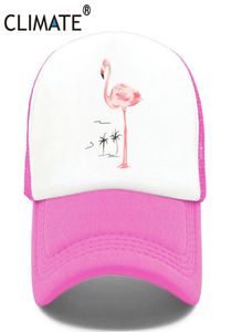 Климат фламинго кепка девочек Женщины шляпа розовая розовая шапка милая милая летняя шляпа шляпа хип -хоп сетка бейсболки для женщин5860258