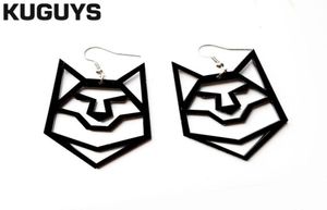 New styles of acrylic jewelry and black and white Wolf big Earrings for women in hip hip rock suspension earrings5353177