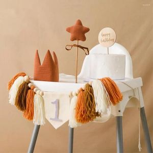 Decorazione per feste per bambini bandiera di compleanno ghirlanda boho 1a seggiolone banner ghirlanda set per bambini