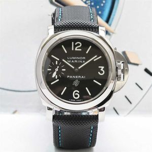 Panerai Mens Luminors Marina armbandsur Mekanisk automatisk klocka Panereis PAM00005 Luminors Series Watch 44mm Diameter Black Dial Manual Mechan