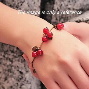 Łańcuch Hot 220 mm+50 mm Bangles sklep jubilerski Vintage Sweet Cherry Crystal Bracelets