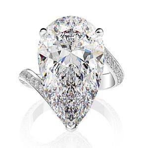 Luxo 100 925 prata esterlina criada moissanite gemstone noivado de casamento diamantes anel jóias finas whole5878935