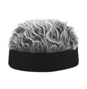 Cappello da beanie hip hop da uomo con capelli finti a spillo divertenti divertenti retrò melone parrucca di pala padrona di casa snapback15671739